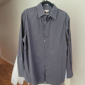 Merona, Dark Gray, Long sleeve, button down shirt, large